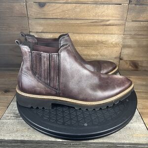 ECCO Women's Size 7-7.5 Elaina II Chelsea Slip On Brown Leather Ankle Boots